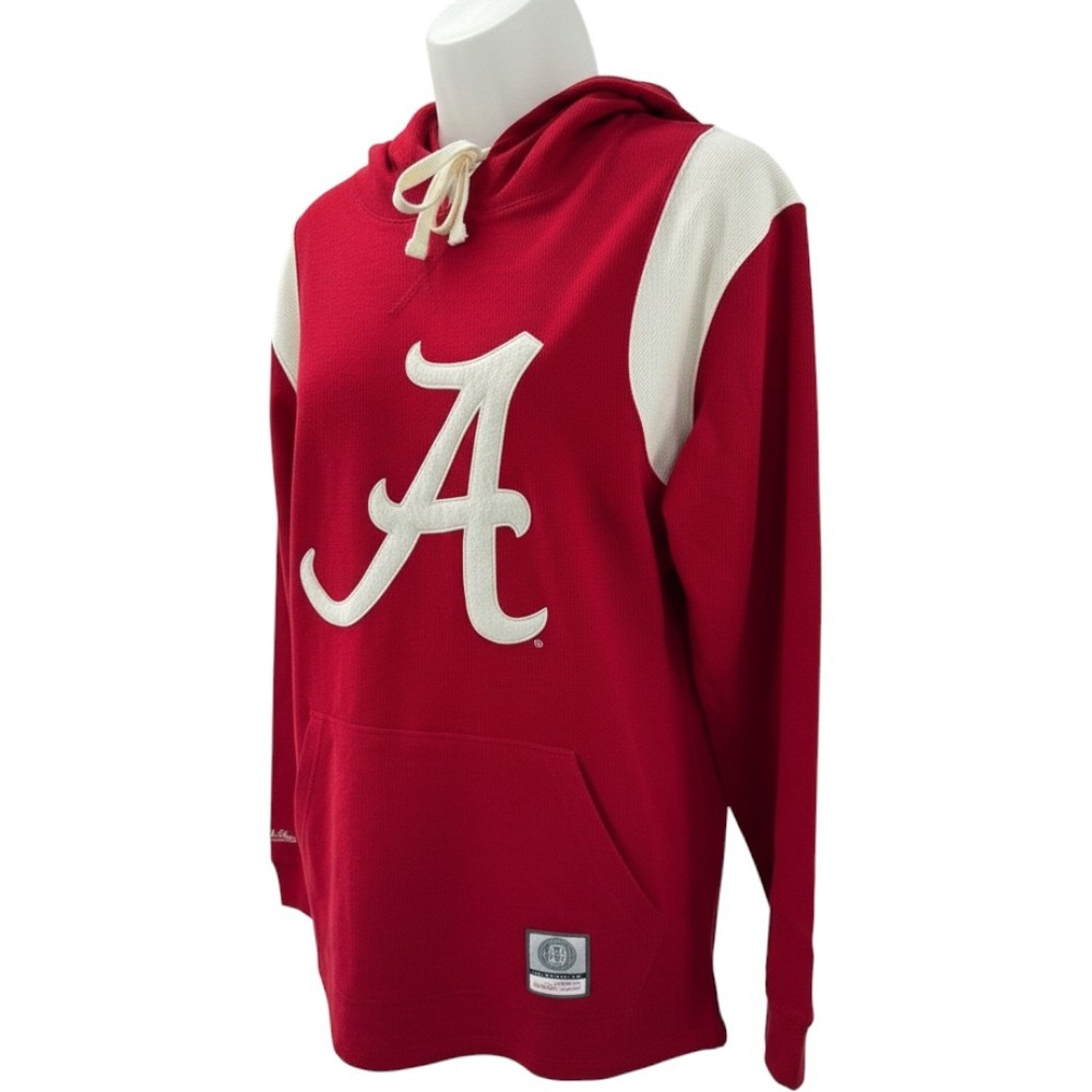 Mitchell & Ness Alabama Crimson Tide Waffle Knit Hoodie Sweatshirt  Small NEW